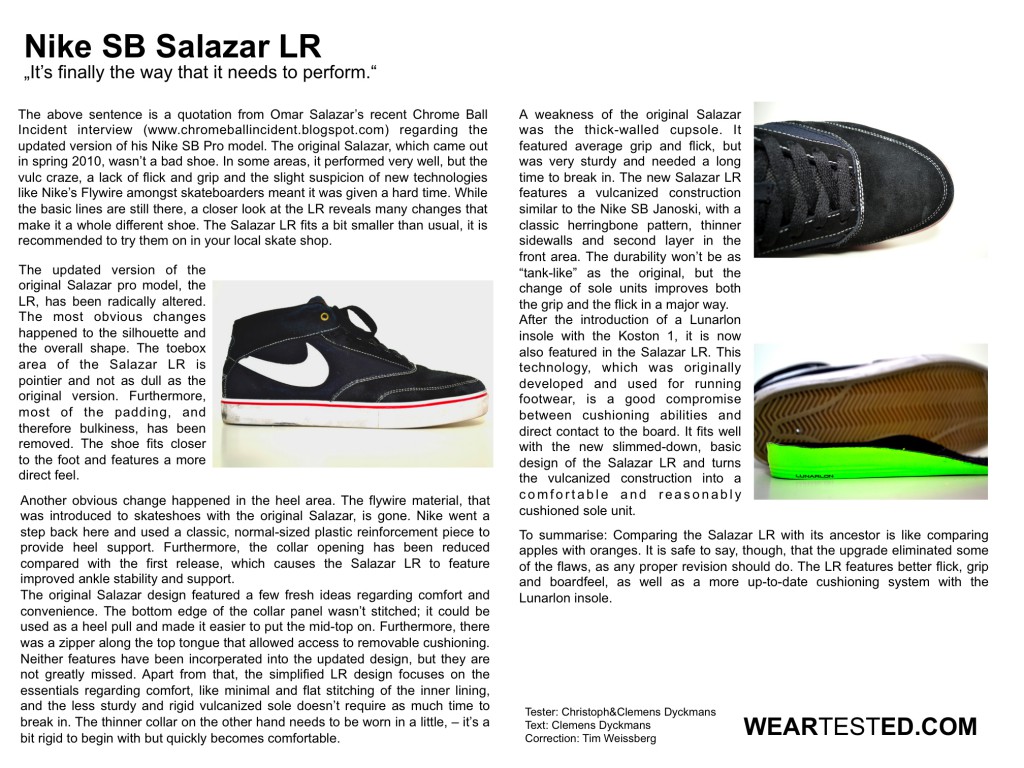 Nike SB Salazar LR checkout - Weartested - detailed skate shoe reviews