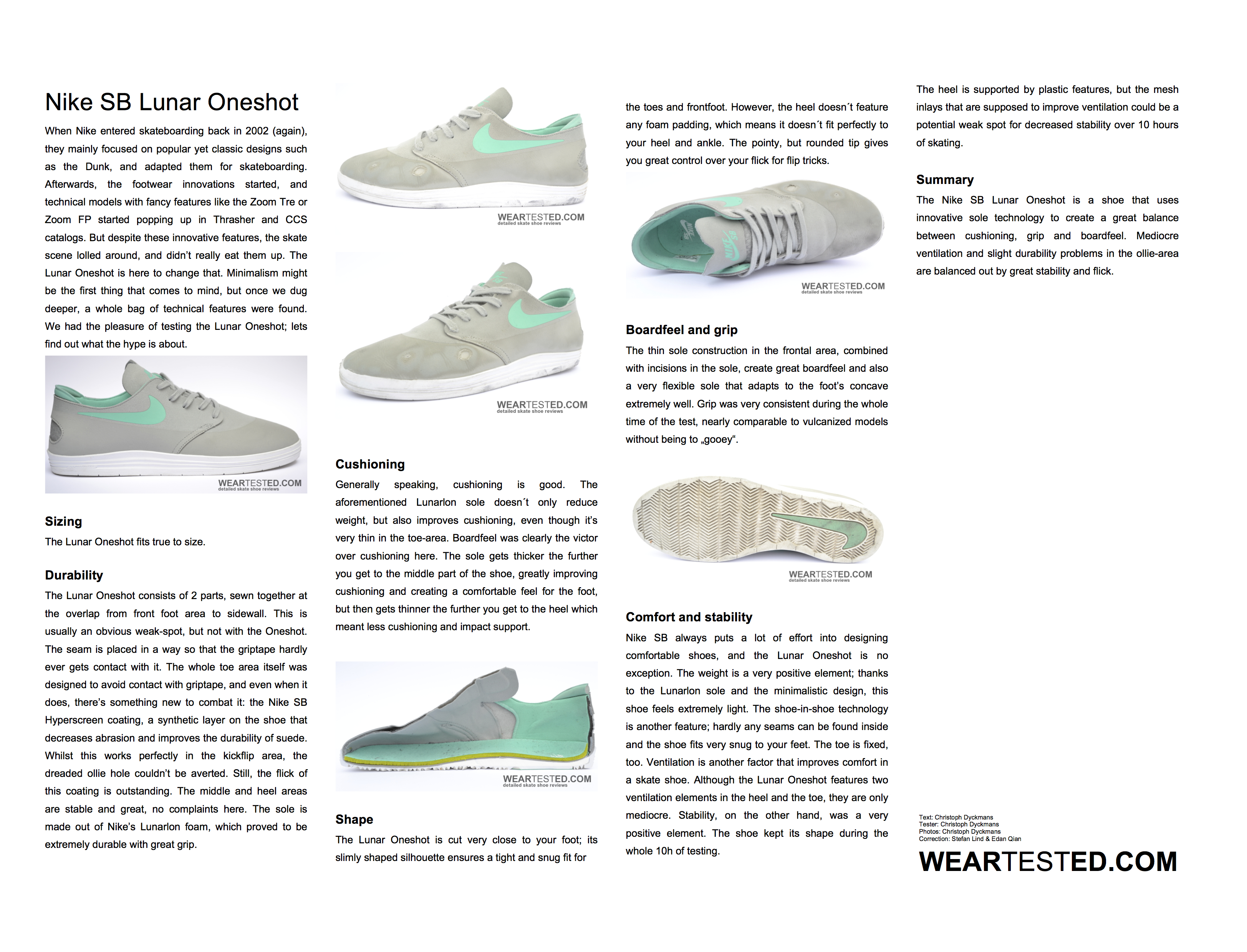 Alarmante Colibrí Penélope Nike SB Lunar Oneshot - Weartested - detailed skate shoe reviews